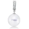 Anhänger aus 750 Weißgold Südsee-Perle 11,5mm weiß 5 Brillanten 0,08ct TW-SI