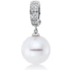 Anhänger aus 750 Weißgold Südsee-Perle 11mm weiß 16 Brillanten 0,1ct W-SI