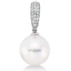 Anhänger aus 750 Weißgold Südsee-Perle 10mm weiß 29 Brillanten 0,11ct TW-SI