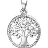Anhänger Baum aus 925 Silber Silberanhänger Halsschmuck teilmattiert rhodiniert
