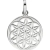 Anhänger Blume Lebensblume Ø17,1mm aus 925 Silber rund flach schlicht glänzend