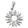 Anhänger Blume mit Zirkonia weiß 14mm 925 Silber Sterlingsilber