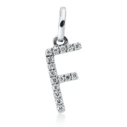 Anhänger Buchstabe F aus 750 Weißgold 16 Brillanten 0,04ct W-SI 13x4,5mm