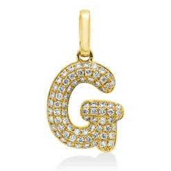 Anhänger Buchstabe G aus 750 Gelbgold 75 Brillanten 0,12ct W-SI 14,3x7,6mm