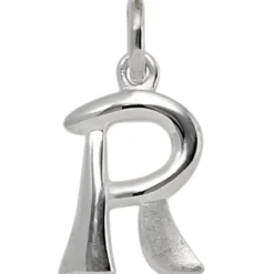 Anhänger Buchstabe R aus echtem 925 Silber glänzend teilmattiert Unisex