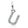Anhänger Buchstabe U aus 750 Weißgold 11 Brillanten 0,05ct W-SI 6,5x4,8mm