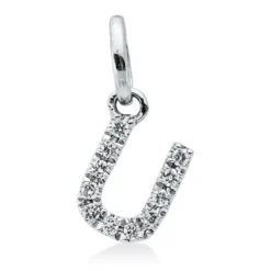 Anhänger Buchstabe U aus 750 Weißgold 11 Brillanten 0,05ct W-SI 6,5x4,8mm