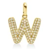 Anhänger Buchstabe W aus 750 Gelbgold 92 Brillanten 0,14ct W-SI 13,5x11,1mm