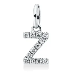 Anhänger Buchstabe Z aus 750 Weißgold 12 Brillanten 0,05ct W-SI 10,5x4,5mm