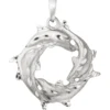 Anhänger 4 Delfine im Kreis Ø 32,6mm aus 925 Silber rhodiniert mattiert