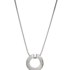 Anhänger durchbrochener Kreis Diamanten 0.06Ct W/SI Brillanten 950 Platin