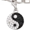 Anhänger Einhänger Charm Ying Yang 925 Silber Zirkonia schwarz weiß