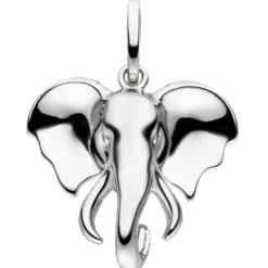Anhänger Elefant Elefantkopf aus 925 Silber Halschmuck glänzend 21x21mm