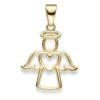 Anhänger Engel Engelchen mit Herz 21x14,2mm 585 Gold Gelbgold glänzend