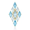 Anhänger 750 Gelbgold 9 Topase 7,2ct blau 28 Brillanten 0,12ct TW-SI 36,8x18,8mm