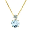 Anhänger 750 Gelbgold 2 Topase 4,6ct skyblue 5 Brillanten 0,03ct TW-SI 15,3x10mm
