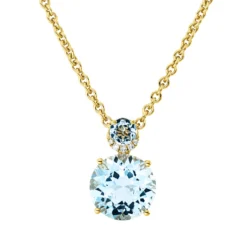 Anhänger 750 Gelbgold 2 Topase 4,6ct skyblue 5 Brillanten 0,03ct TW-SI 15,3x10mm