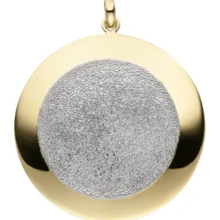 Anhänger glitzernder Halsschmuck aus 925 Silber gelbvergoldet teilrhodiniert