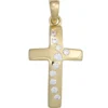 Anhänger Goldkreuz 20,1mm Kreuz 333 Gold Gelbgold weiße Zirkonia Damen