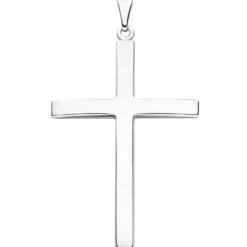 Anhänger großes XXL Kreuz aus 925 Silber massiv schlicht rhodiniert 58,4x36,1mm