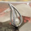 Anhänger Halsschmuck mit 8mm weißen Zuchtperle, elegante Form, 925 Silber