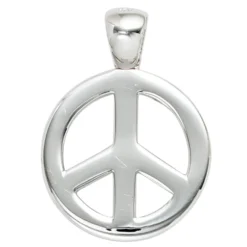 Anhänger Halsschmuck Peace Zeichen aus 925 Silber Kreisförmig Kinder