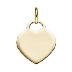 Anhänger Herz als Gravurplatte 20x13,3mm aus 585 Gold Gelbgold glänzend