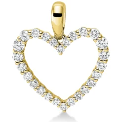 Anhänger Herz aus 750 Gold Gelbgold 26 Diamanten 0,31ct TW-SI 17x14,3mm