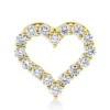 Anhänger Herz aus 585 Gold Gelbgold 16 Brillanten 0,65ct I-SI 13,3x14,4mm