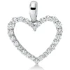 Anhänger Herz aus 750 Gold Weißgold 26 Diamanten 0,31ct TW-SI 17x14,3mm mit Öse