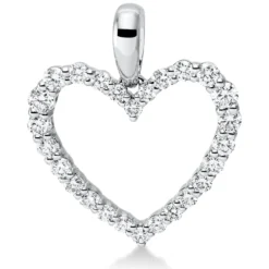 Anhänger Herz aus 750 Gold Weißgold 26 Diamanten 0,31ct TW-SI 17x14,3mm mit Öse