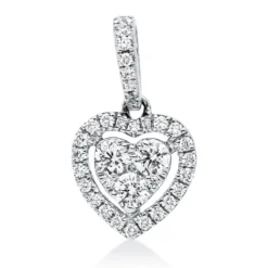 Anhänger Herz aus 750 Weißgold 36 Diamanten 0,33ct TW-SI 14,3x8,7mm mit Öse