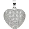 Anhänger Herz mit Zirkonia weiß 925 Silber Halsschmuck Silberanhänger