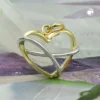 Anhänger Herz 13x15mm aus 9Kt 375 Gold Gelbgold teilrhodiniert bicolor glänzend