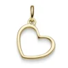 Anhänger Herz 16x23mm Silhouette 585 Gold Gelbgold schlciht glänzend