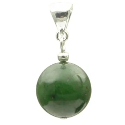 Anhänger kanadische Jade und 925 Silber, dunkelgrün, Jadeanhänger