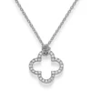 Anhänger Kleeblatt 15,5mm aus 585 Gold Weißgold 32 Brillanten 0.32ct TW-SI