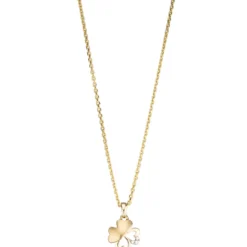 Anhänger Kleeblatt Schmetterling aus 333 Gold Gelbgold Zirkonia Damen