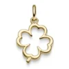 Anhänger Kleeblatt 15,5x25mm Silhouette 585 Gold Gelbgold schlciht glänzend
