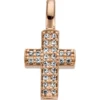Anhänger kleines Kreuz 15x7,4mm 585 Gold Rotgold 26 Diamant- Brillanten 0,08ct.