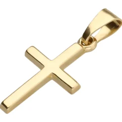 Anhänger kleines Kreuz 17,2x10mm Kreuzchen 333 Gold Gelbgold glänzend schlicht