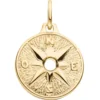 Anhänger Kompass Windrose aus 375 Gold Gelbgold teilmattiert 14x12,2mm