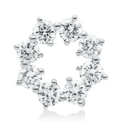 Anhänger Kreis aus 750 Gold Weißgold 8 Brillanten 0,25ct W-SI 7,6x8,1mm