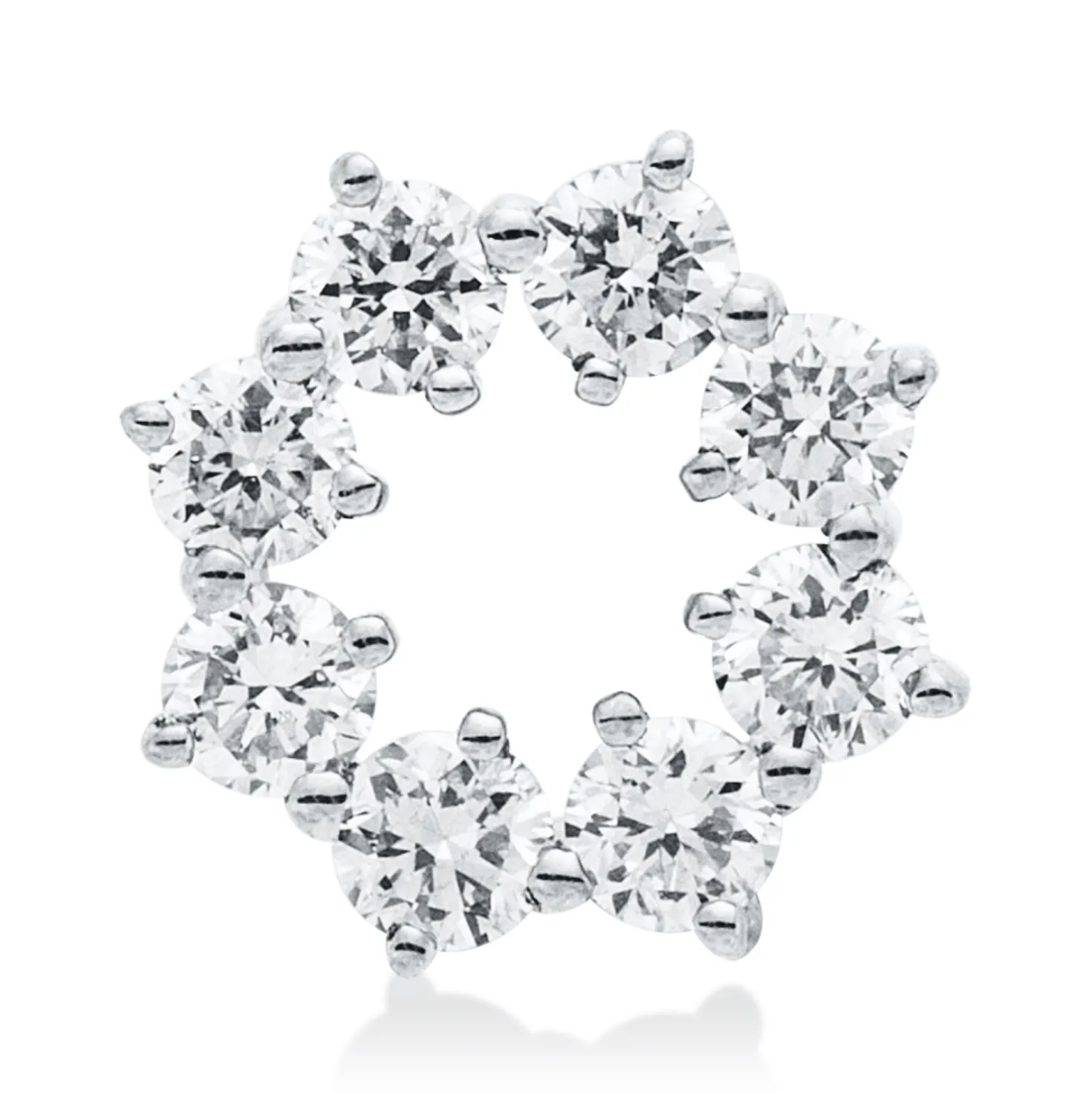 Anhänger Kreis aus 750 Gold Weißgold 8 Brillanten 0,25ct W-SI 7,6x8,1mm