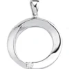 Anhänger Kreis aus 925 Silber rund mit Zirkonia weiß Ø 21,3mm Halsschmuck