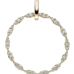 Anhänger Kreis mit 42 Diamanten 0.26Ct W/SI Brillanten rund 585 Gold Gelbgold