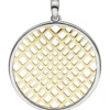 Anhänger Kreis mit Netz-Muster aus 925 Silber bicolor vergoldet Ø25,4mm rund