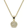 Anhänger Kreis Ø10mm 585 Gold Gelbgold mit 17 Diamanten Brillanten 0,25ct TW-SI