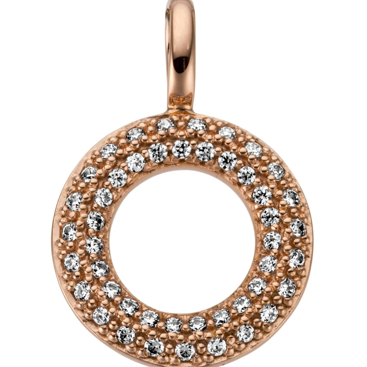 Anhänger Kreis Ø 11,7mm 585 Gold Rotgold mit 46 Diamanten 0,15ct