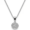 Anhänger Kreis Ø10mm 585 Gold Weißgold mit 17 Diamanten 0,25ct TW-SI